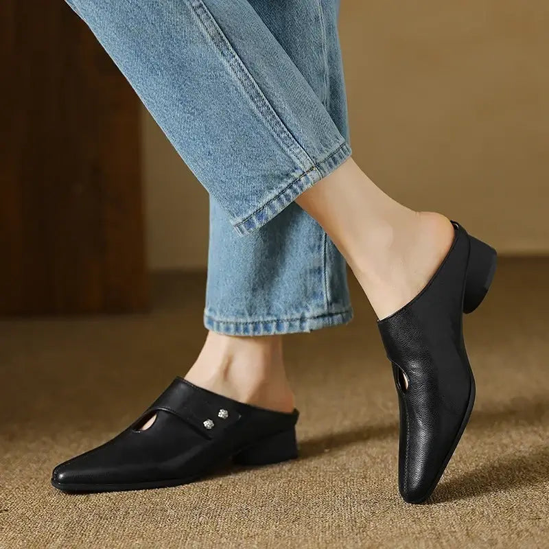 Agnit Mules de Piel Auténtica