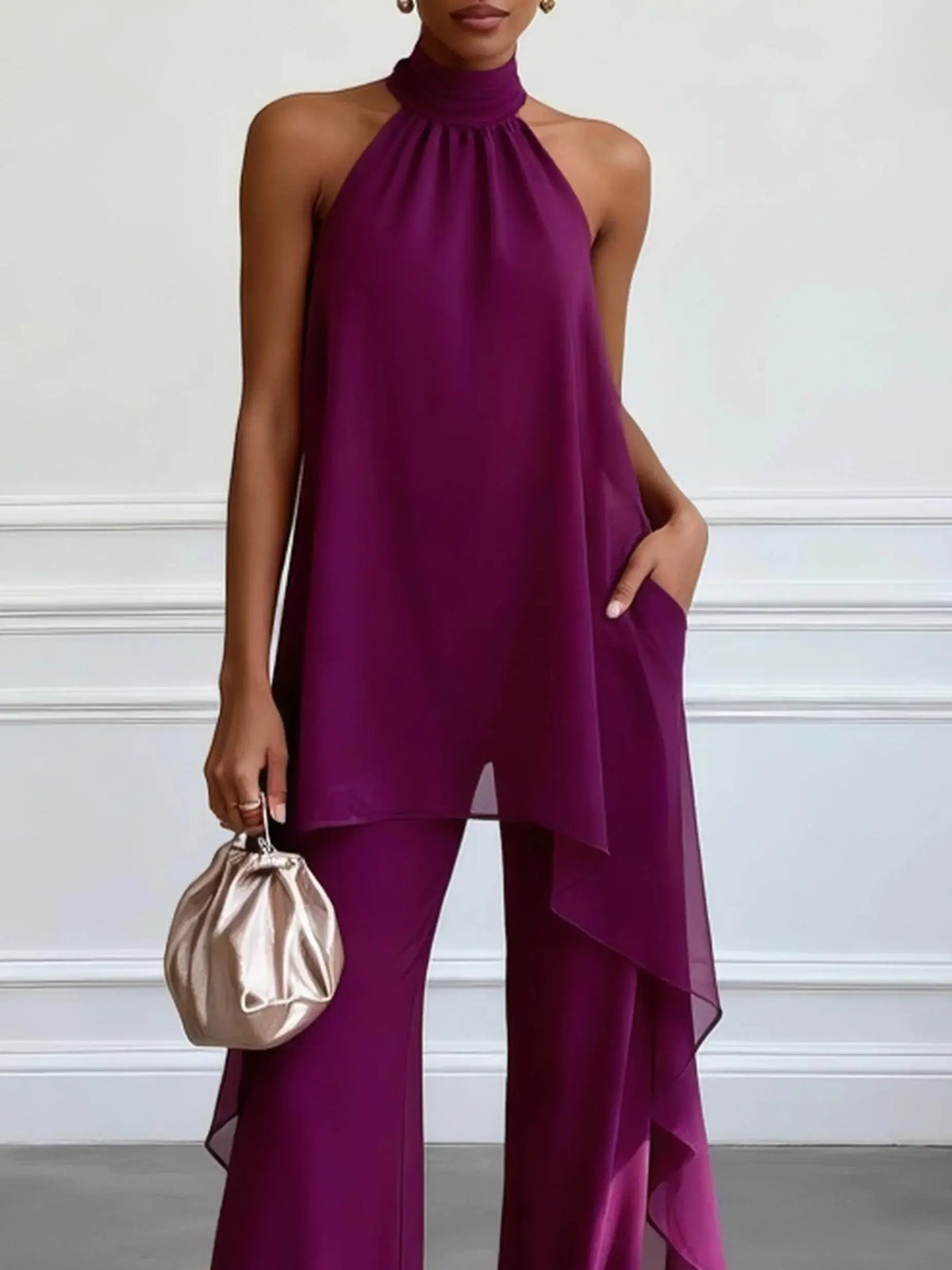 Alexia Conjunto Elegante con Cuello Halter para Mujer