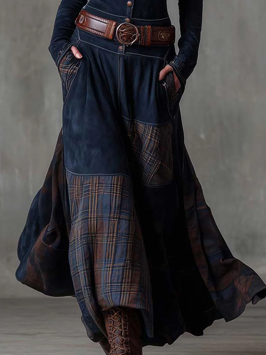Elisa Vestido Maxi de Ante con Cinturón