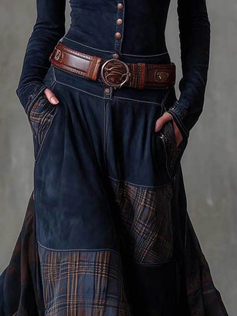 Elisa Vestido Maxi de Ante con Cinturón