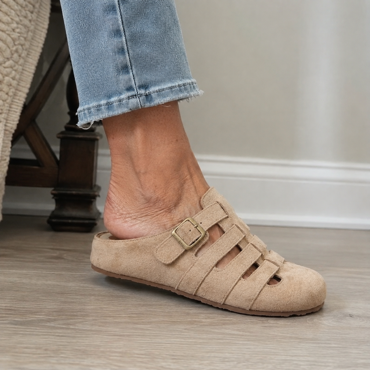 Clara Sandalias Mule con Hebilla Cómodas
