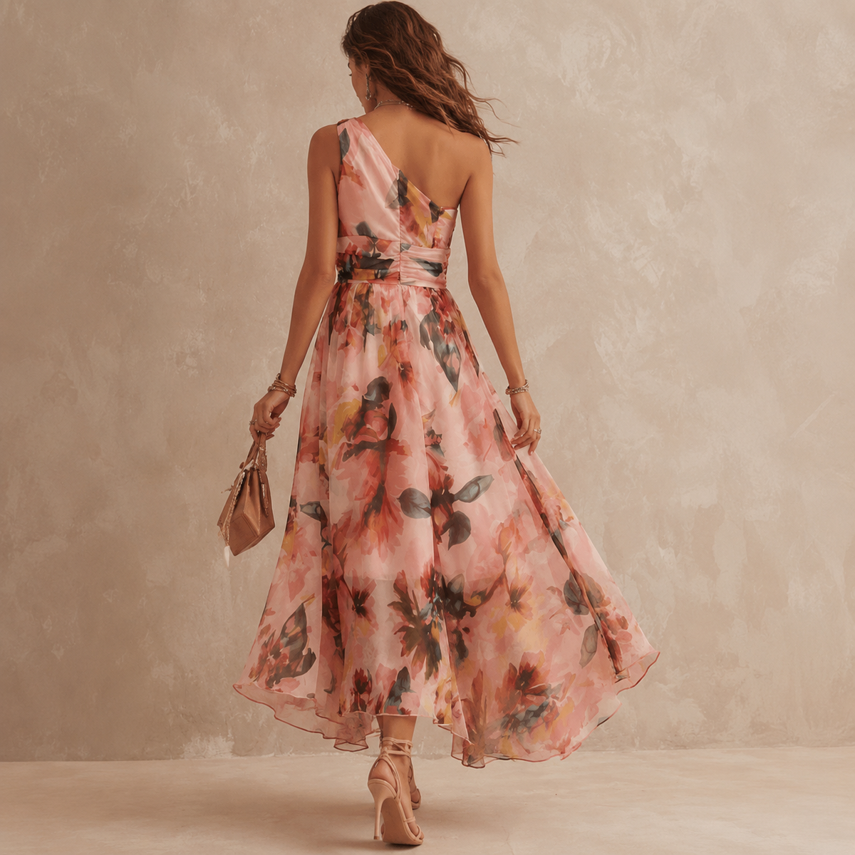 Iselle | Vestido Aurora Floral de Un Hombro
