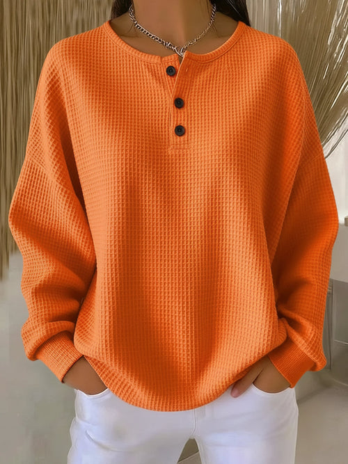 Úrsula | Sudadera Henley de gofre
