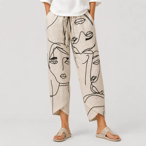 Nahia Pantalones Elegantes Beige