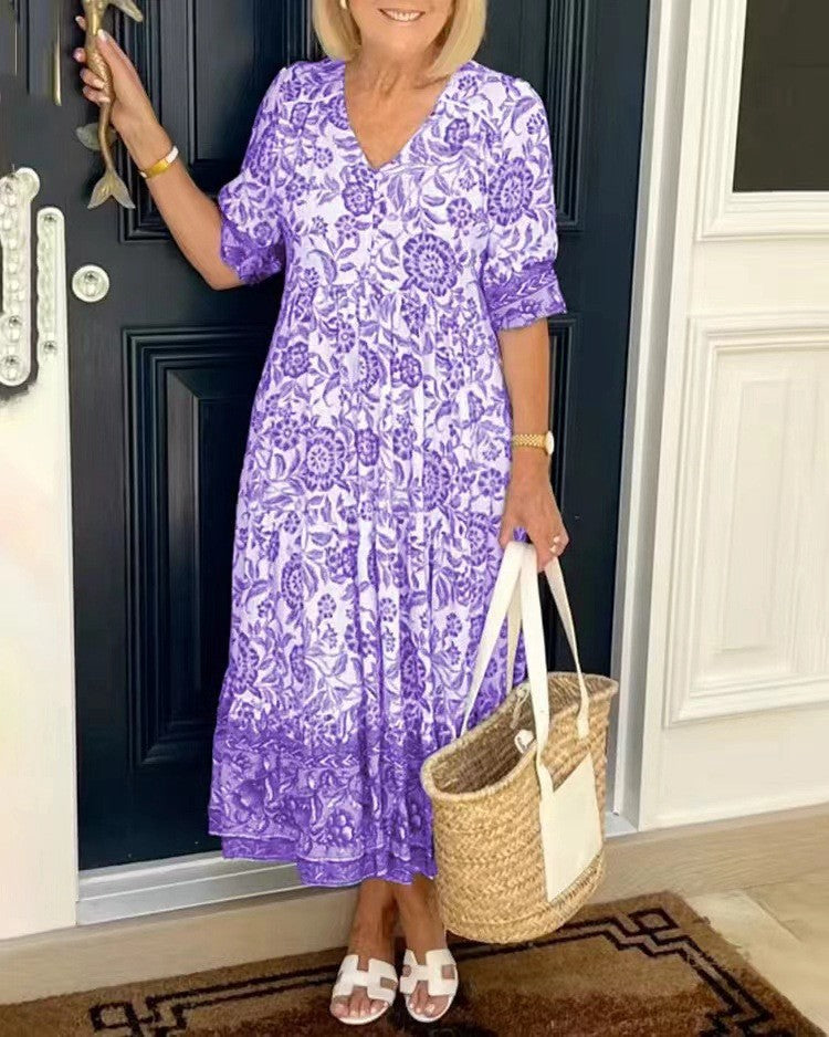 Ellie Vestido Floral con Escote en V