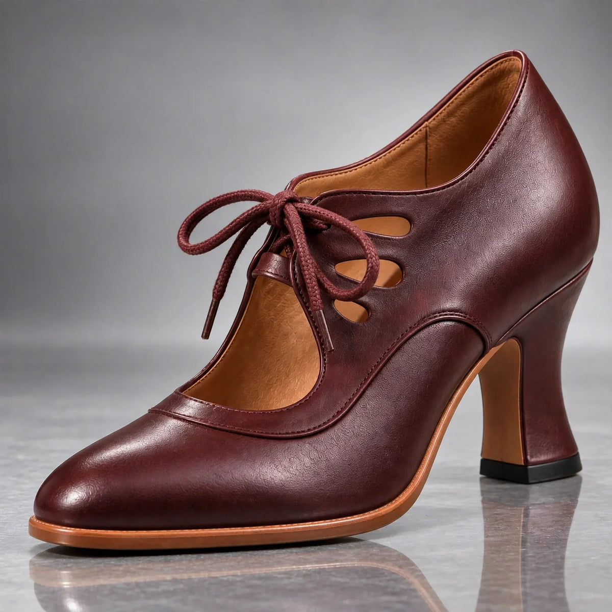 Evelina Zapatos de Tacón Vintage con Cordones