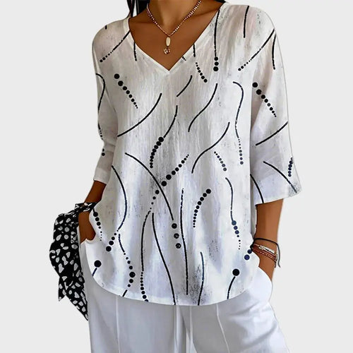 Begoña Blusa Líneas Abstractas