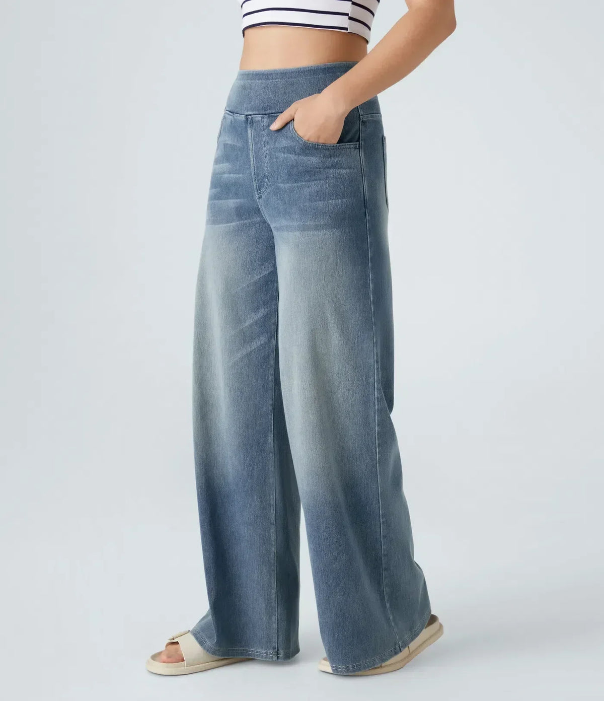 Eva | Pantalón Elástico de Cintura Alta y Cómodo