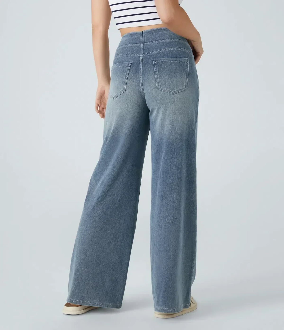 Eva | Pantalón Elástico de Cintura Alta y Cómodo