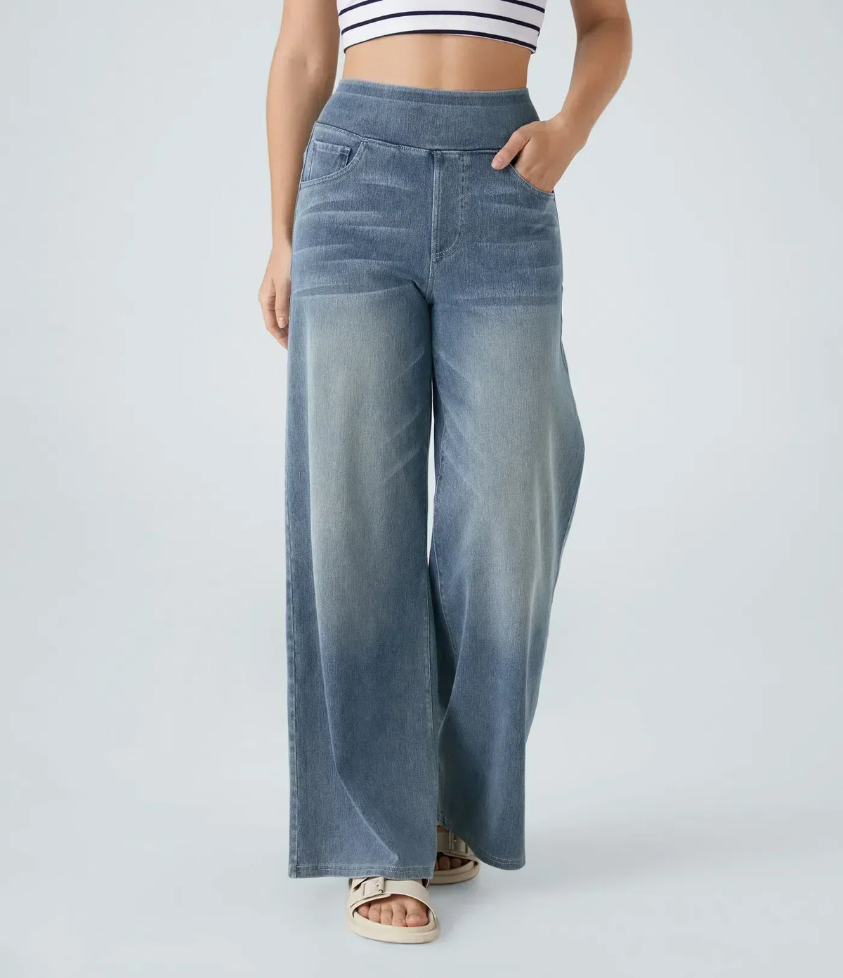Eva | Pantalón Elástico de Cintura Alta y Cómodo