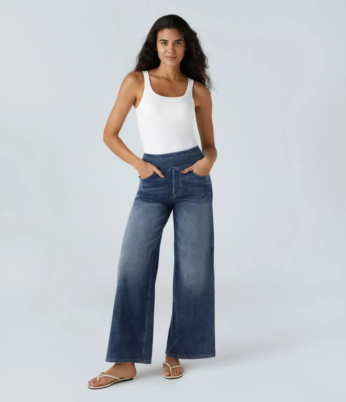 Eva | Pantalón Elástico de Cintura Alta y Cómodo