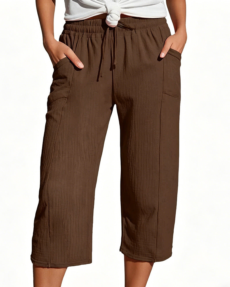 Cleo – Pantalón Ancho Capri de Algodón