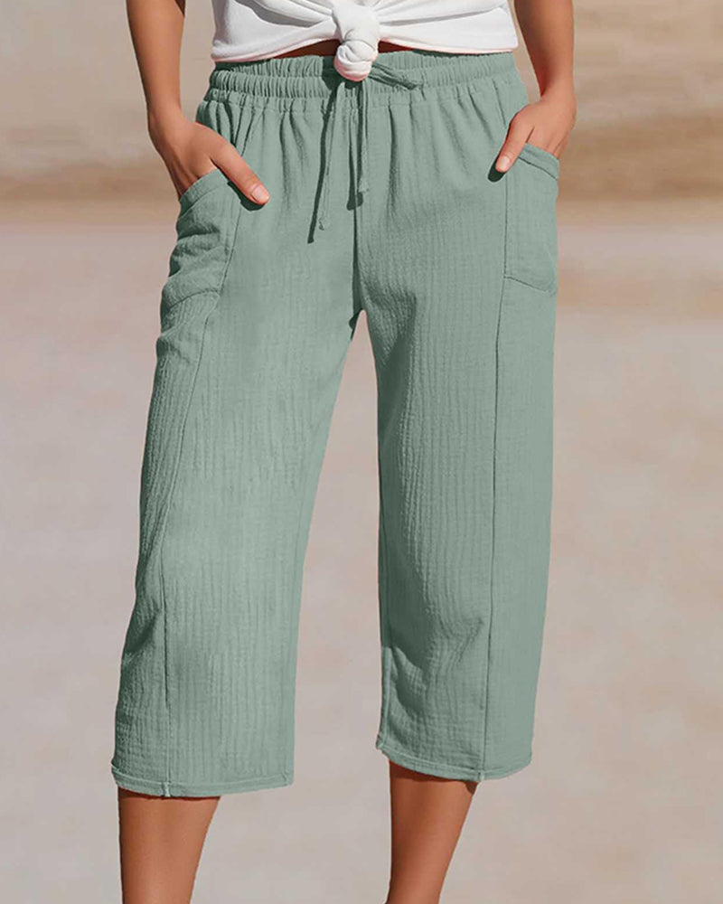 Cleo – Pantalón Ancho Capri de Algodón