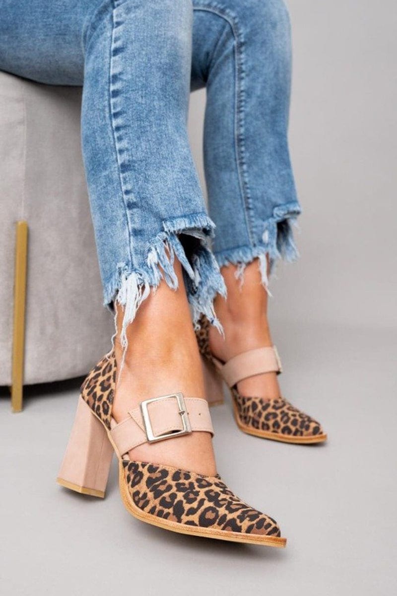 Barbara | Tacones de Bloque con Estampado de Leopardo