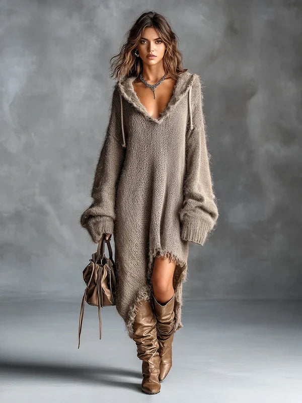 Helena | Vestido Jersey Oversize con Capucha