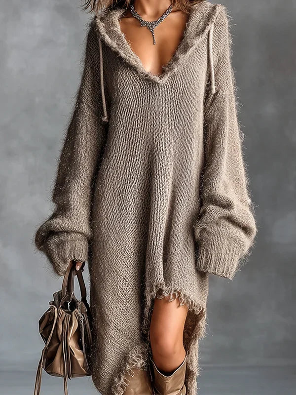 Helena | Vestido Jersey Oversize con Capucha