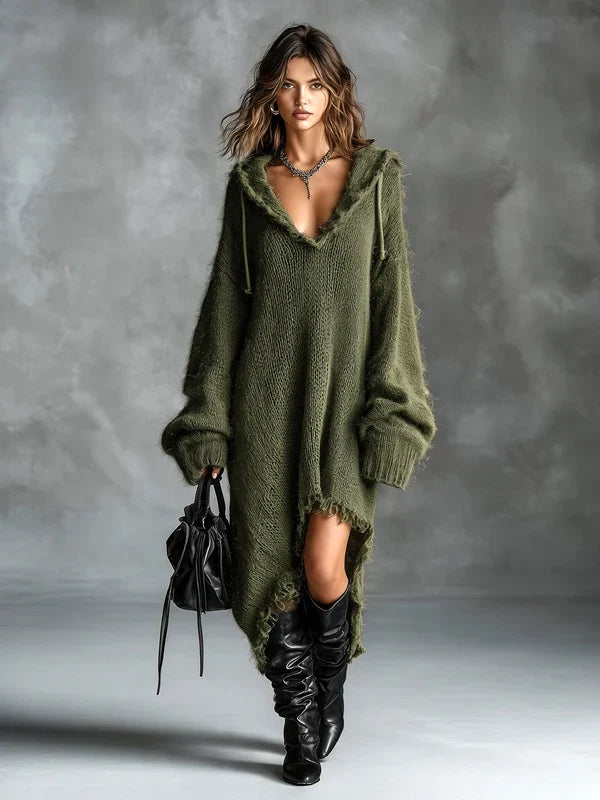 Helena | Vestido Jersey Oversize con Capucha