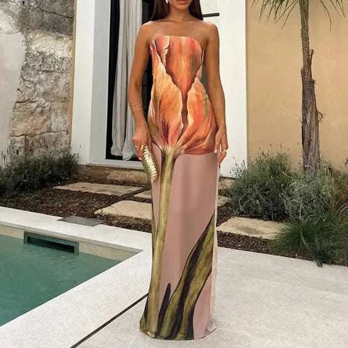 Gloria Vestido Maxi Estampado Verde
