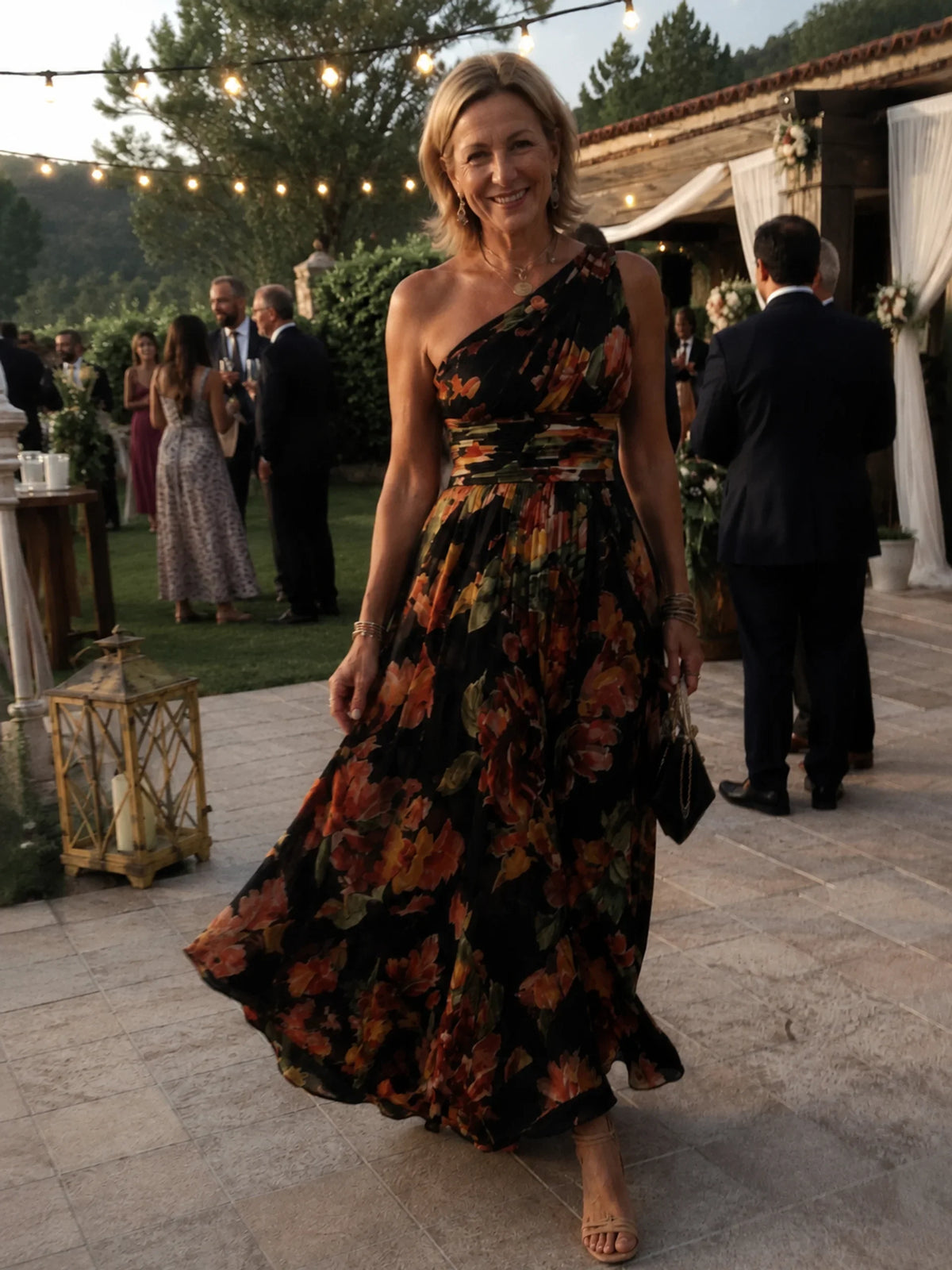 Iselle | Vestido Maxi Michelle Floral de Un Hombro