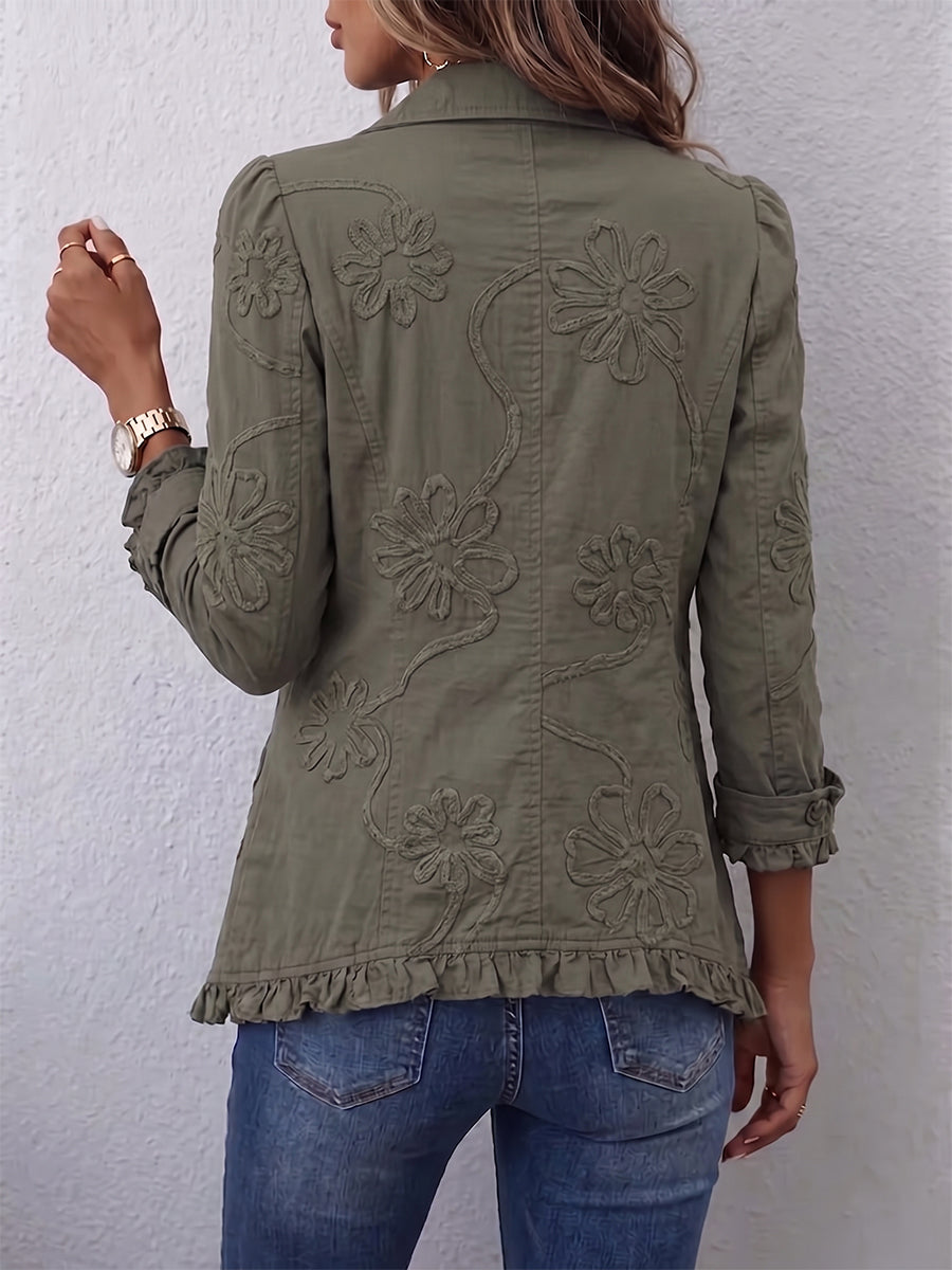 Faustine Chaqueta Bohemia Bordada con Flores