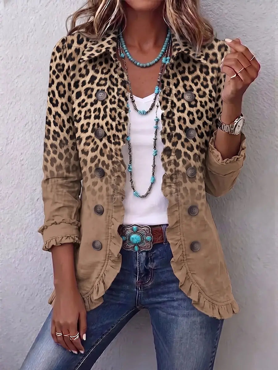 Silvana | Chaqueta Leopardo Degradado con Volantes