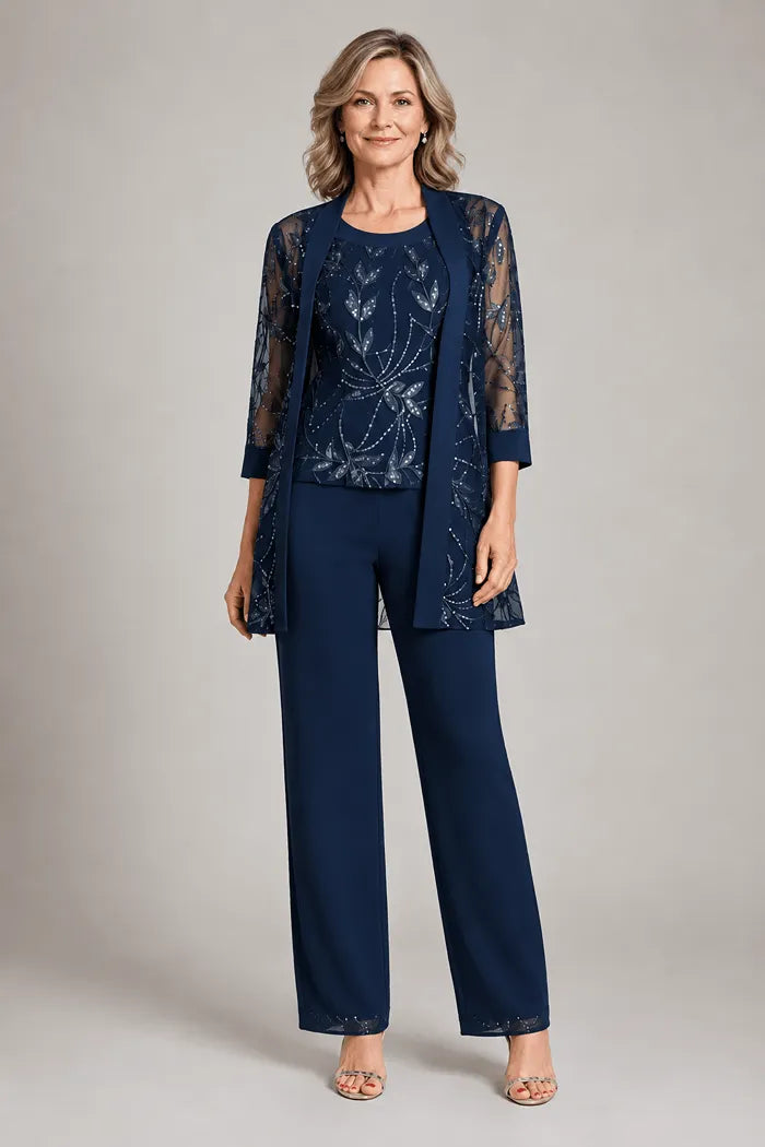 Conjunto de Pantalón de Gasa Formal para Madre de la Novia