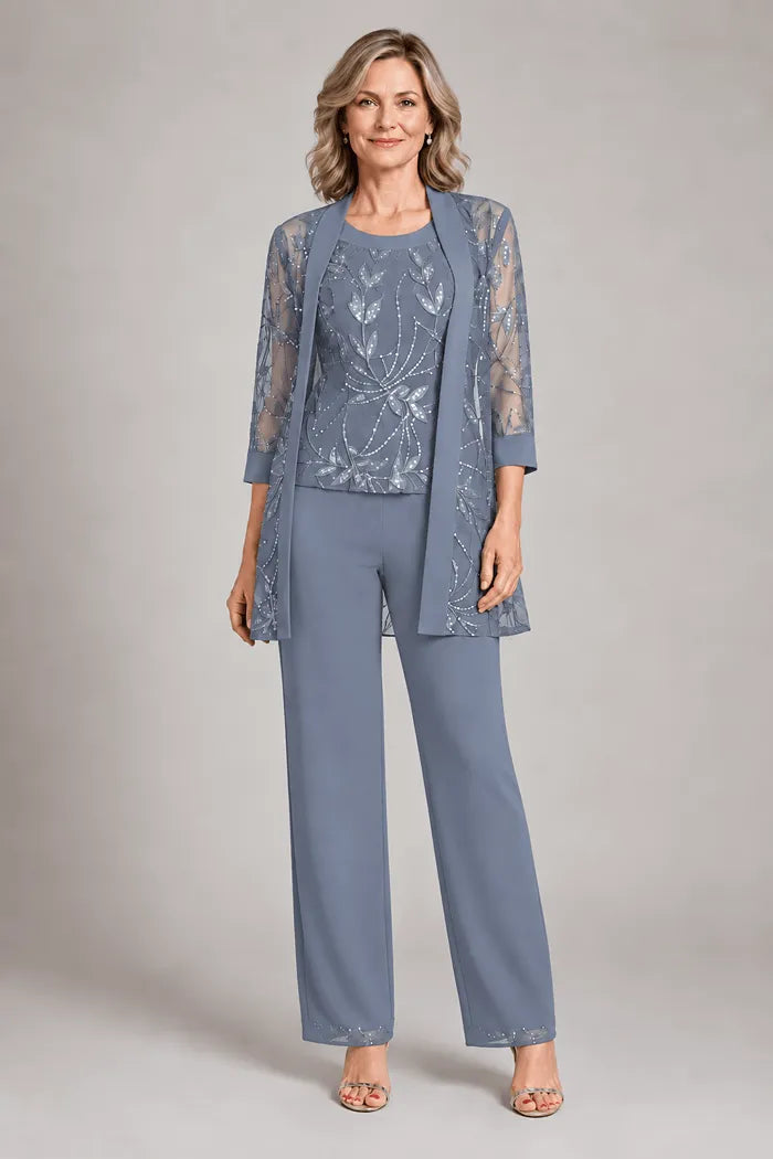 Conjunto de Pantalón de Gasa Formal para Madre de la Novia