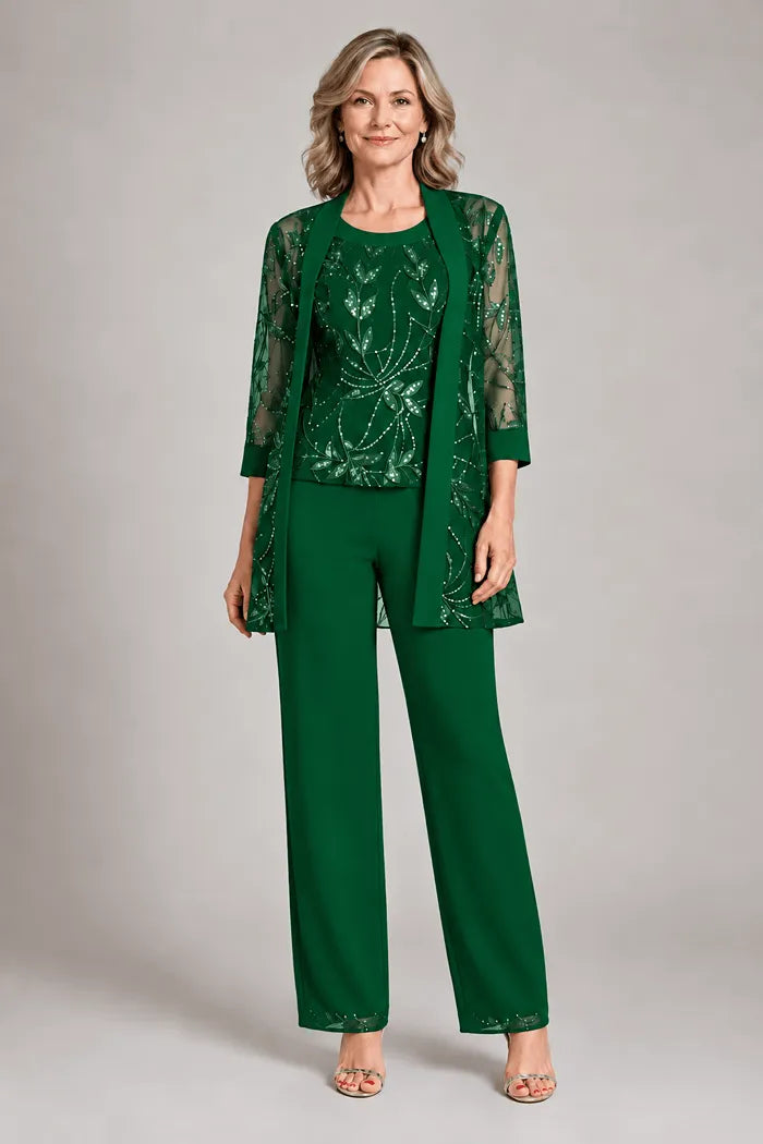 Conjunto de Pantalón de Gasa Formal para Madre de la Novia