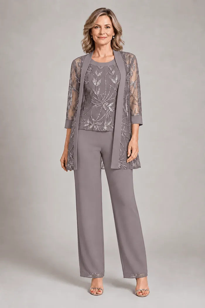 Conjunto de Pantalón de Gasa Formal para Madre de la Novia