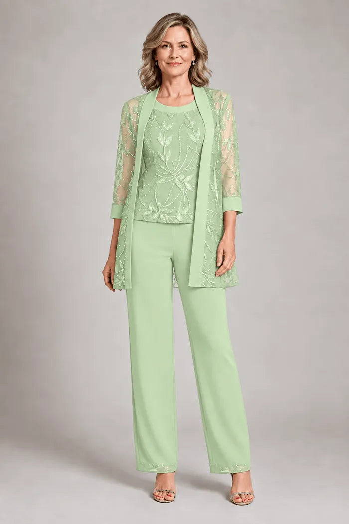 Conjunto de Pantalón de Gasa Formal para Madre de la Novia