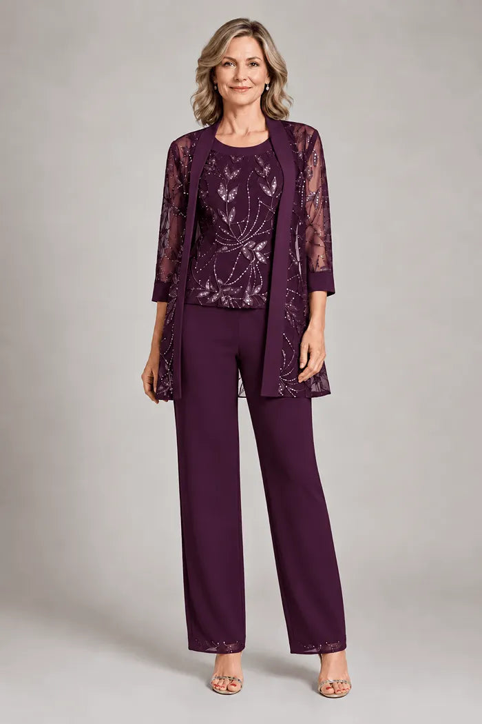 Conjunto de Pantalón de Gasa Formal para Madre de la Novia