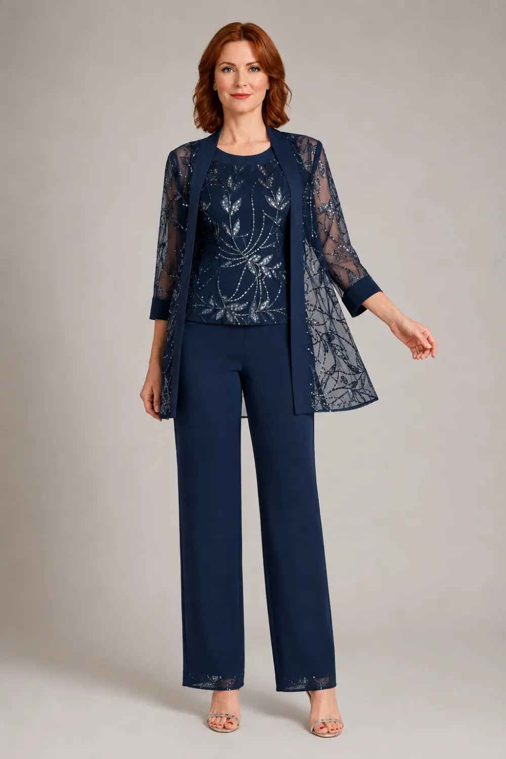 Conjunto de Pantalón de Gasa Formal para Madre de la Novia