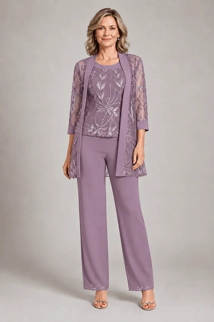 Conjunto de Pantalón de Gasa Formal para Madre de la Novia