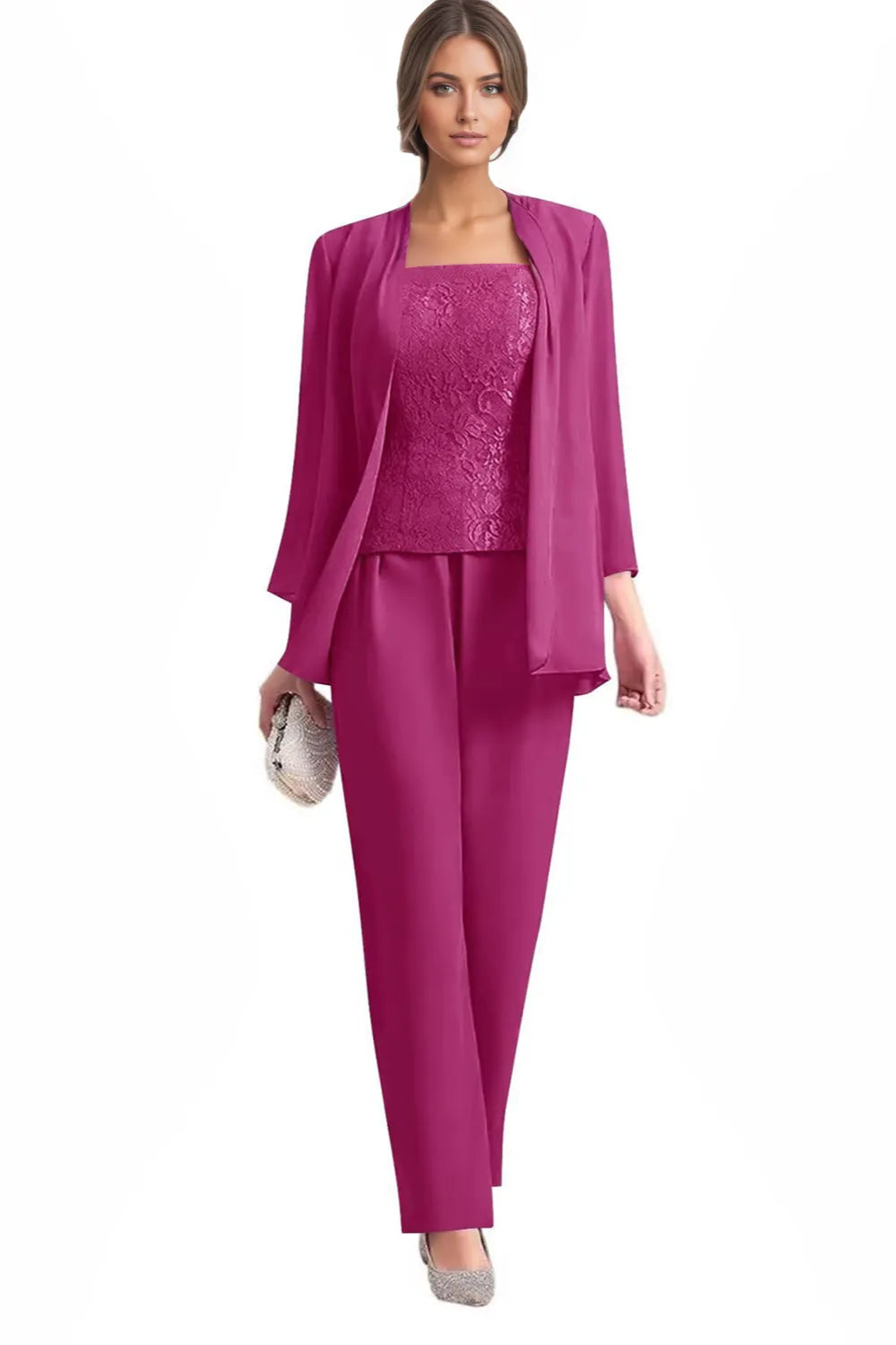 Conjunto de Pantalón Formal Elegante de 3 Piezas