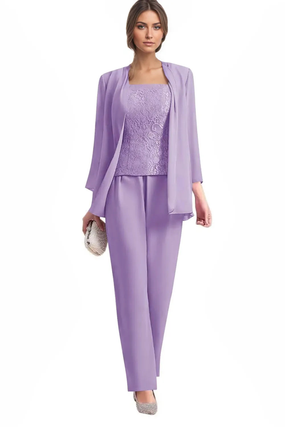 Conjunto de Pantalón Formal Elegante de 3 Piezas