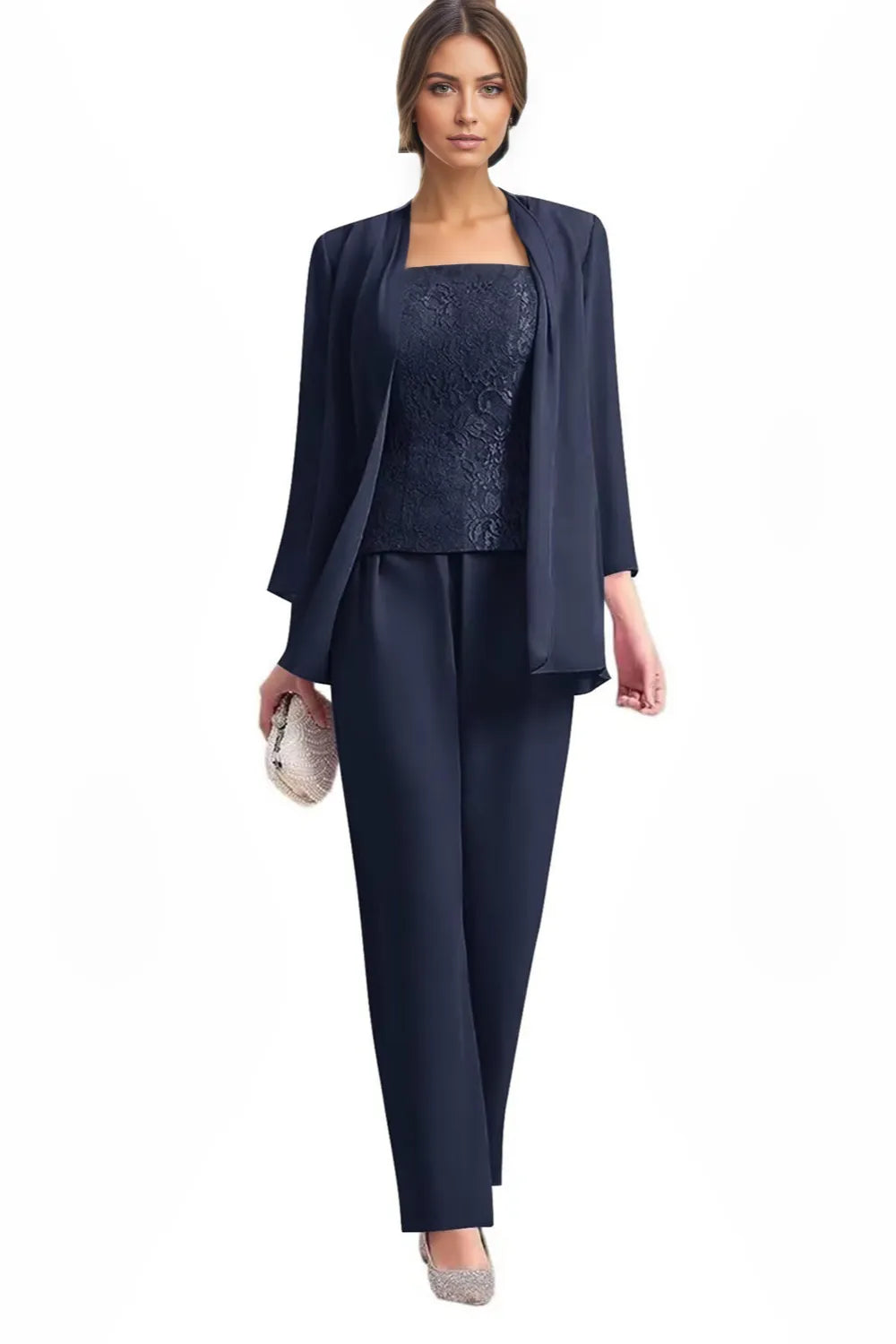 Conjunto de Pantalón Formal Elegante de 3 Piezas