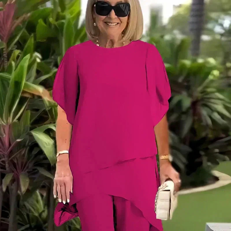 Harper | Conjunto Elegante Asimétrico de Top y Pantalón