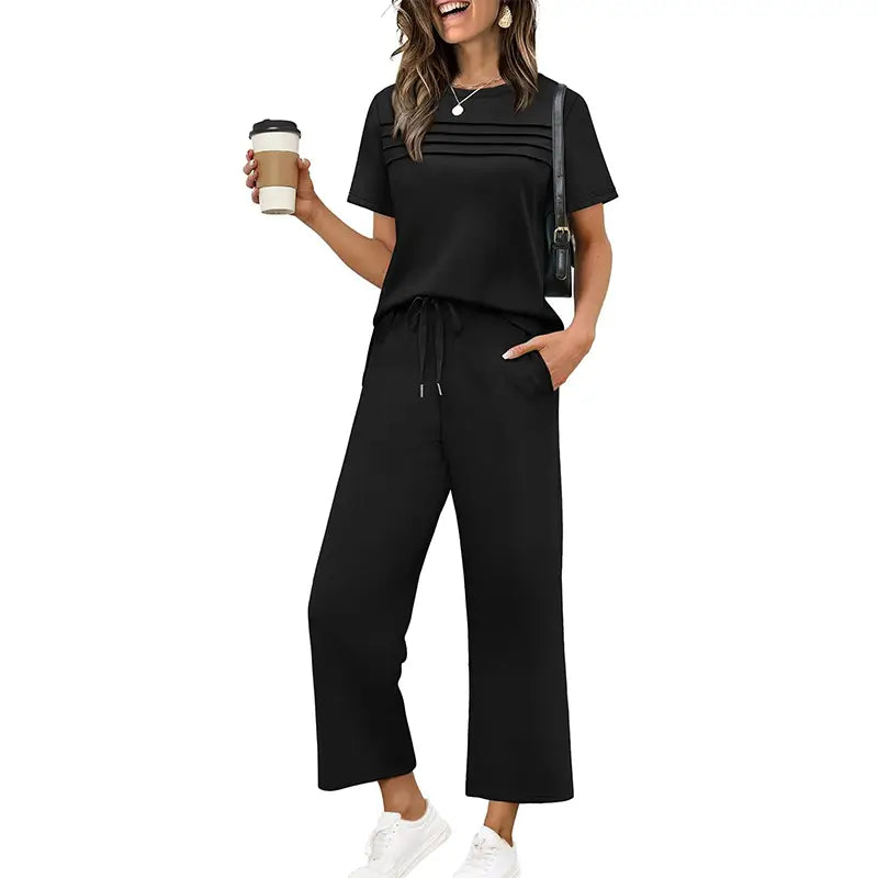 Conjunto Loungewear Relajado de 2 Piezas para Mujer