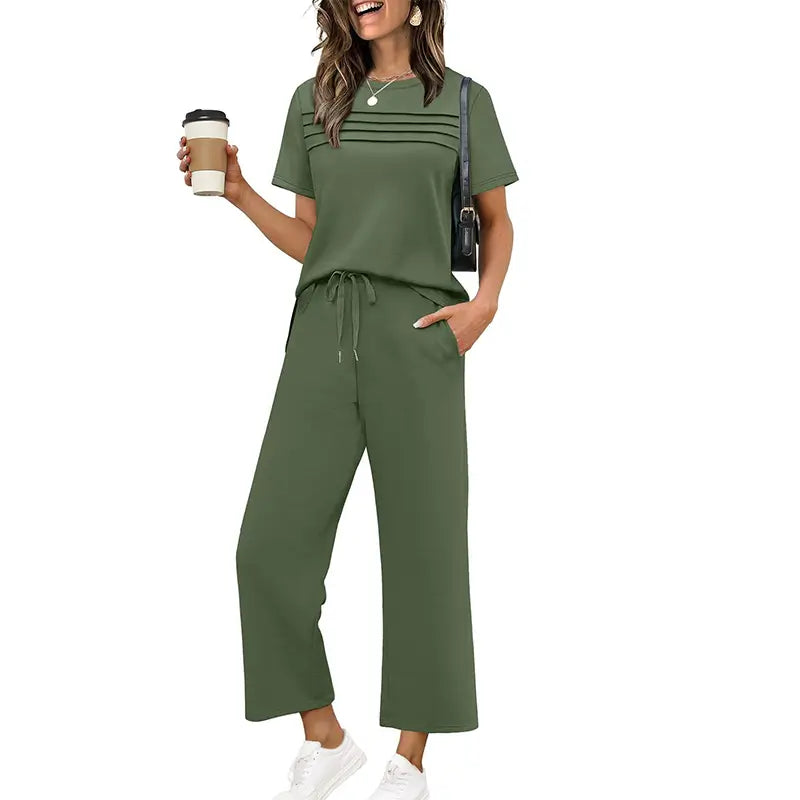 Conjunto Loungewear Relajado de 2 Piezas para Mujer