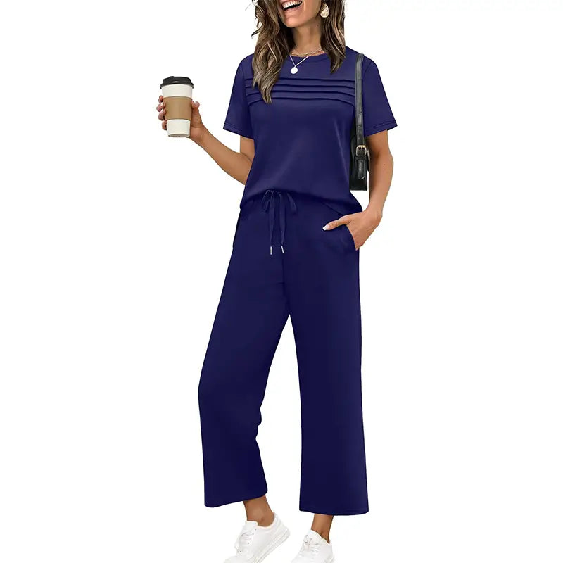 Conjunto Loungewear Relajado de 2 Piezas para Mujer