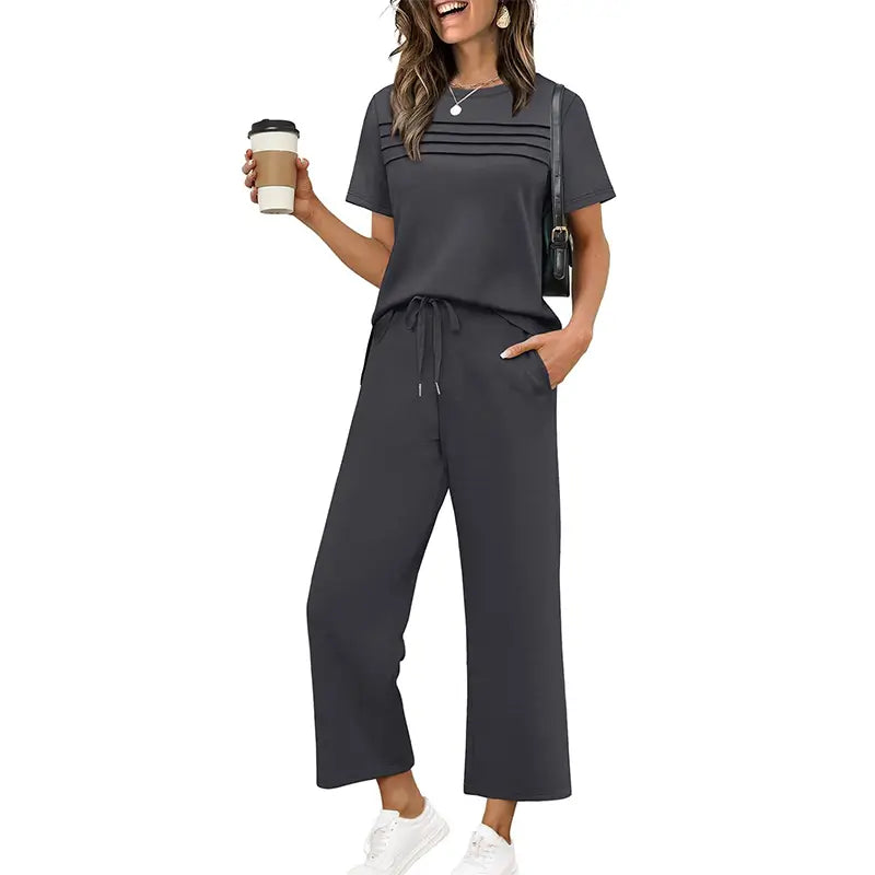 Conjunto Loungewear Relajado de 2 Piezas para Mujer