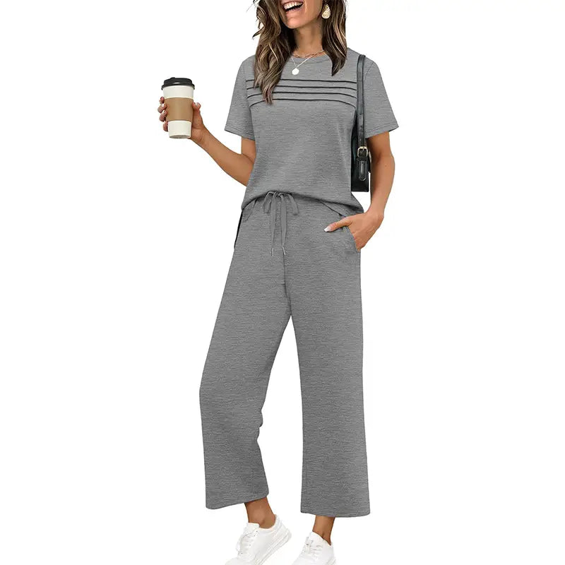 Conjunto Loungewear Relajado de 2 Piezas para Mujer
