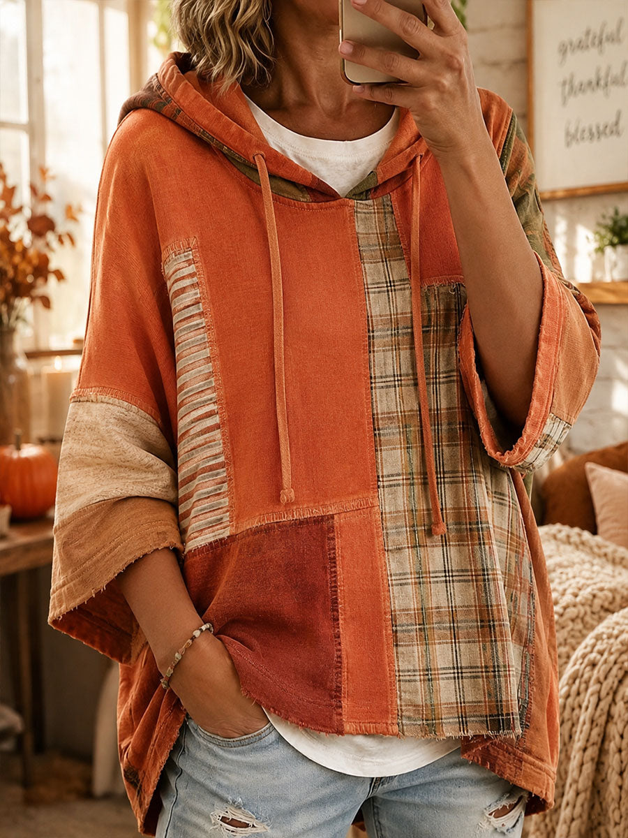 Carmen Sudadera Oversize de Patchwork Otoñal