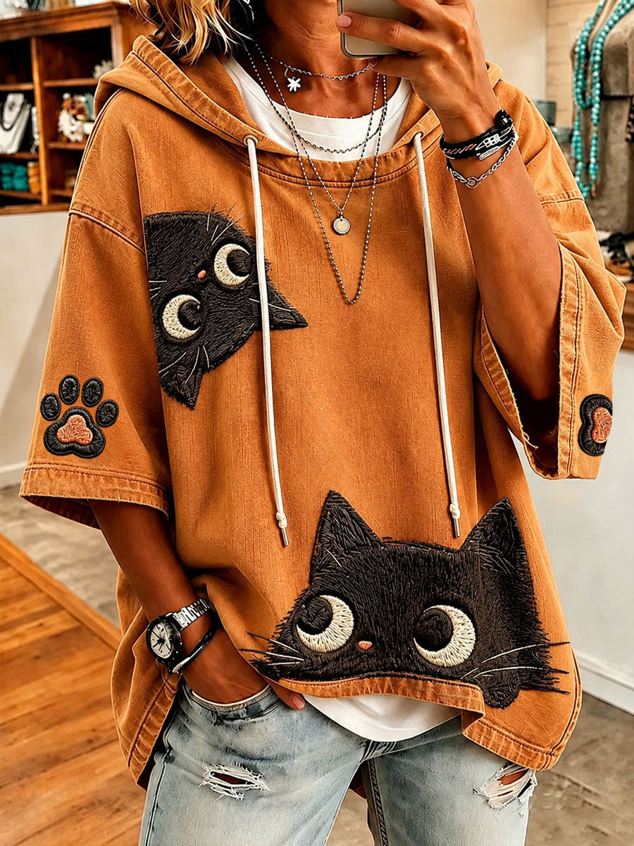 Ioana | Sudadera Oversize Estampado de Gatos